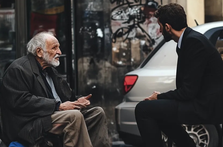 Ο Πλούσιος Άντρας Βλέπει Τον Πρώην Δάσκαλό Του Ως Άστεγο – «Είμαι Εδώ Εξαιτίας Της Μητέρας Σου», Λέει Ο Δάσκαλος